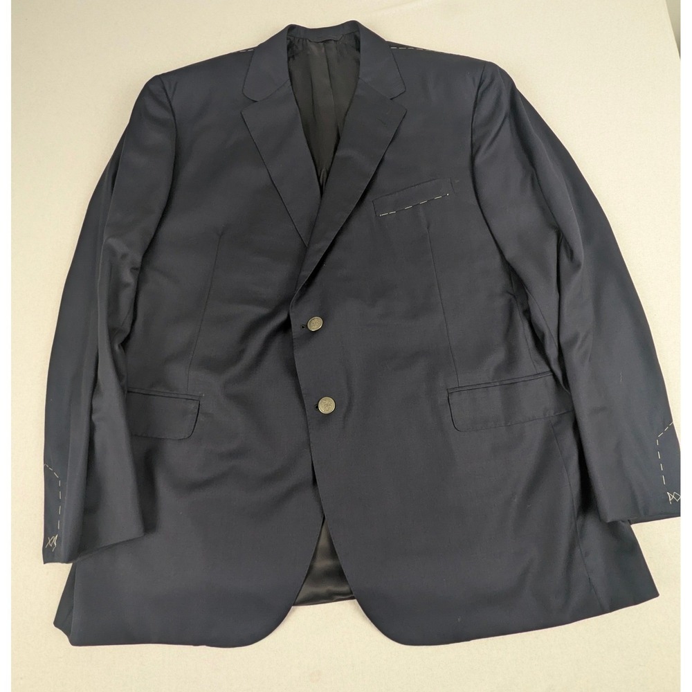 Oxxford Clothes Navy Blue Super 130s Wool Blazer Sport Coat Capitol N2 50R